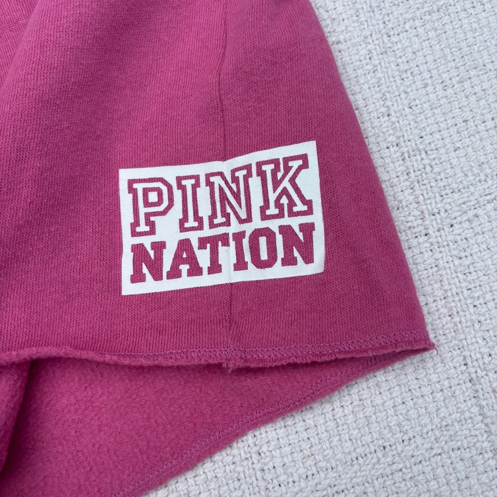 Women's Small VS PINK Pink Nation Low Rise Booty Sweat Shorts Y2K Style - Picture 2 of 7